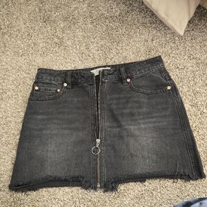 We The Free Black Denim Mini Skirt